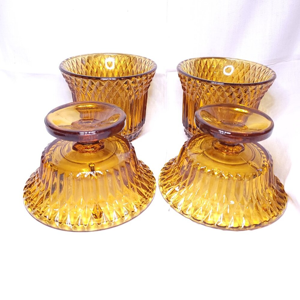 Pair of Vintage Amber Princess House Fairy Lamps - Picture 4 of 10
